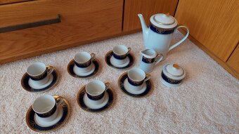 Retro porcelánový čajový/kávový servis kobalt Leander - 2