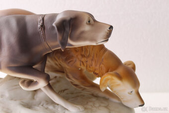 Lovečtí psi na stopě, porcelán Royal Dux - 2