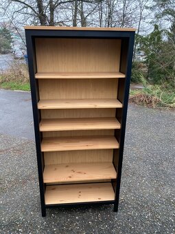 IKEA Hemnes knihovna - černohnědá/přírodní borovice - 2