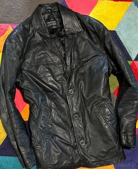Celokožená pánská stylová slim bunda -M  100% LEATHER - 2