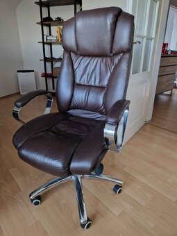 Kancelářské křeslo Foster kožené, tmavě hnědé - 2