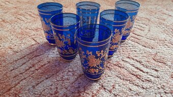 sada 6 sklenic malovaných zlatem - 2