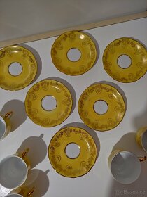 Retro hrníčky s podšálky porcelánová sada značeno - 2