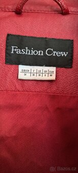 Červená - vínová kožená bunda - 2