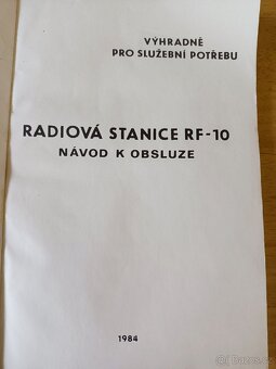 Rádiová stanice RF-10-návod k obsluze - 2