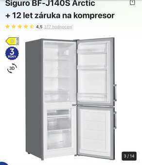 Lednice s mrazákem Siguro BF-J140S Arctic - 2