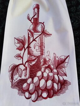 3x LÁTKOVÝ VYŠÍVANÝ OBAL NA VÍNO - ČERVENÉ - RŮŽOVÉ - BÍLÉ - 2
