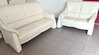 Kožená sedací souprava 3+2 - jak NOVÁ, TOP STAV - 2