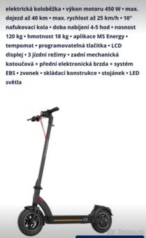 Prodám elektrickou koloběžku MS Energy e10 - 2