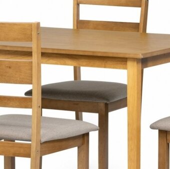 Jídelní dřevěný set s 4 židlemi, 120x75x75cm dekor dub, bílá - 2