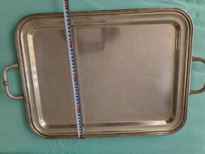 Alpaka,postribreno. Starožitné podnosy 5 ks - 2