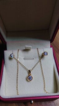 Zlatý diamantový set - náušnice a náhrdelník - 2