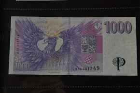 Bankovka 1000 Kč s přítiskem, série R76 - 2