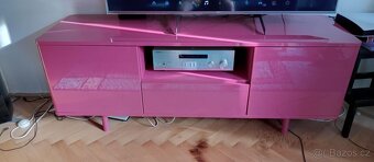 Televizní stolek, růžový, lesklý - 2