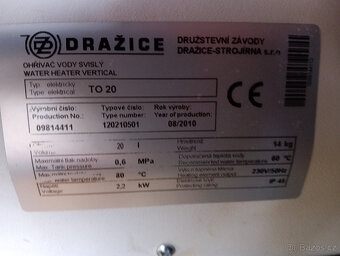 Bojler 20l Dražice TO20 - 2