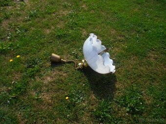 lampa ztahovací, bílé sklo - 2