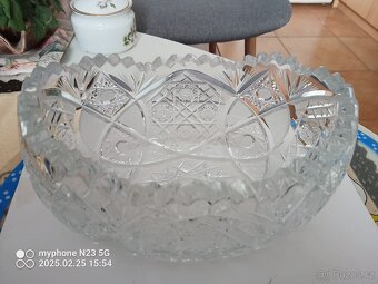 Stary křišťál brus mísy,karafa stamprle - 2