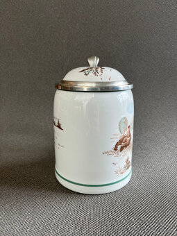 Porcelánový korbel s víkem Lovecký motiv, Tirschenreuth - 2