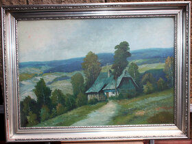 Josef Hurt (1881 - 1945), olej na desce 47 x 67 cm + rám - 2