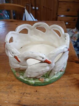 Keramická miska - husy ,40 léta - 2