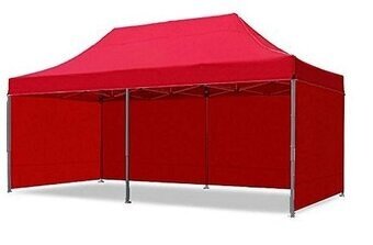Nůžkový rozkládací stan 3x6m s boční plachtou - 2