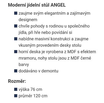 Jídelní kulatý stůl 120 cm - 2