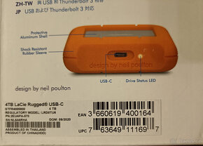 LaCie 2.5" Rugged USB-C 4TB , externy disk, 35% sleva - 2
