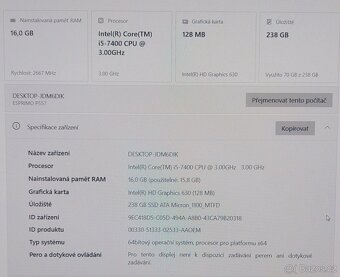Fujitsu Esprimo P557 - core i5, 16GB RAM, 256 SSD, HDD - 2
