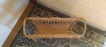 Ručně pletený retro stojan na časopisy / noviny - 2