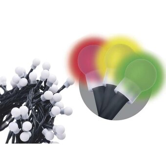 LED vánoční cherry řetěz – kuličky, 2,5m, vnitřní,multicolor - 2