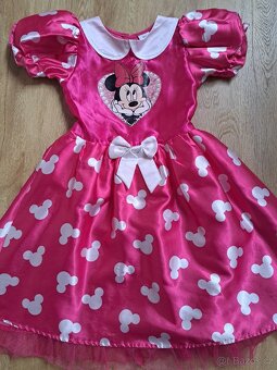 Růžové šaty kostým Minnie vel. 128. - 2