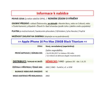 iPhone 16 Pro Max 256GB černý NOVÝ NEROZBALENÝ - 2