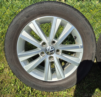 Al disky 5x112 originál VW + letní pneu 205/55/R16 - 2