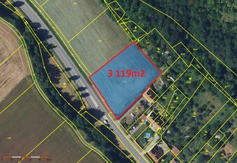 Stavební parcela 3 120 m², Rájec-Jestřebí – výjimečná přílež - 2