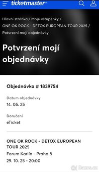 ONE OK ROCK VSTUPENKA - 2