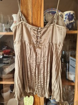 Dámský zlatý TOP s bižu M-L - 2