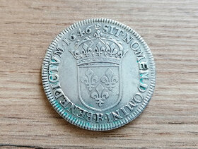 Stříbro 1/2 Ecu 1646 Ludvík XIV. francouzská stříbrná mince - 2