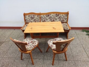 Jídelní set, rustikální nábytek, lavice, židle, stůl - 2