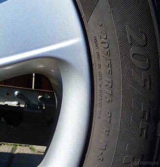 SADA ALU 16 5x112 ET 50, NOVÉ PNEU 205/55R16 M+S 8mm - 2
