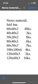 Nerez inox materiál jekl jokl různé - 2