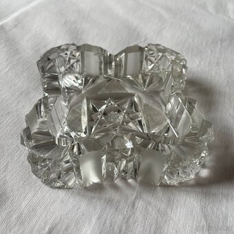 broušené sklo - popelník - 2