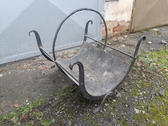 Nářadí ke krbu + koš na dřevo - 2