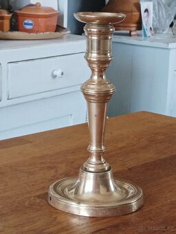 STAROŽITNÝ BRONZOVÝ EMPÍROVÝ SVÍCEN BIEDERMEIER KOLEM 1820 - 2