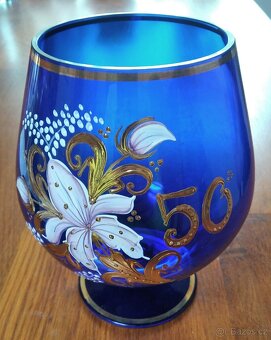 Prodej výroční číše 50 modré sklo - 2