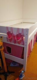 Dětská patrová postel s hracím prostorem včetně stanu - 2