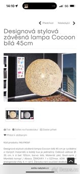 Kulatý lustr Cocoon / závěsná lampa - 2