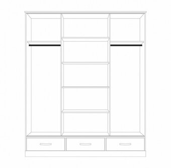 Dřevěná skříň 3dveřová ONIX posuvné dveře - 2