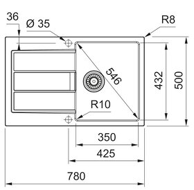 Kuchyňský dřez FRANKE S2D 611-78 / BÍLÁ,  NOVÉ - 2