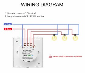 Prodám smart vypínač WiFi - 3 tlačítka - 2