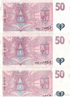 50Kč bankovky 1997 papírové krásný stav 3x - 2